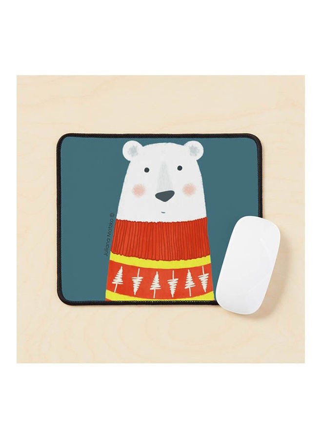 Polar Bear With Sweater Mouse Pad Multicolour 