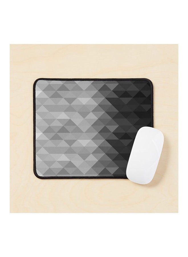 Grayscale Triangle Geometric Squares Pattern Mouse Pad Multicolour