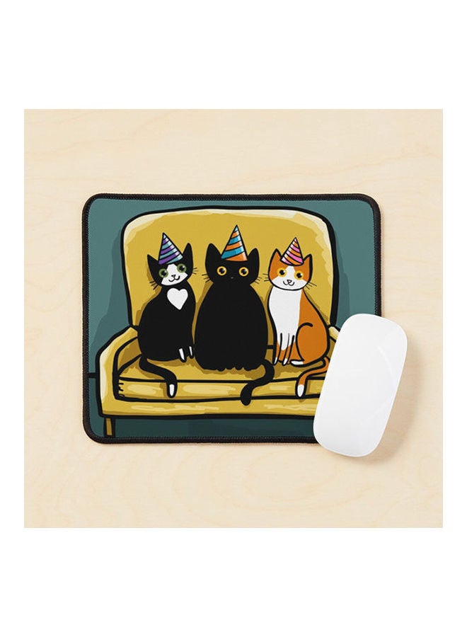 Party Hat Cats Mouse Pad Multicolour 