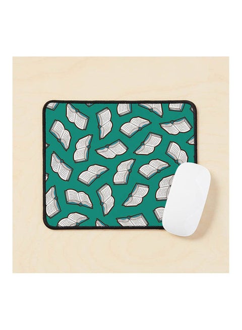 Bookish Reading Pattern In Jade Mouse Pad Multicolour