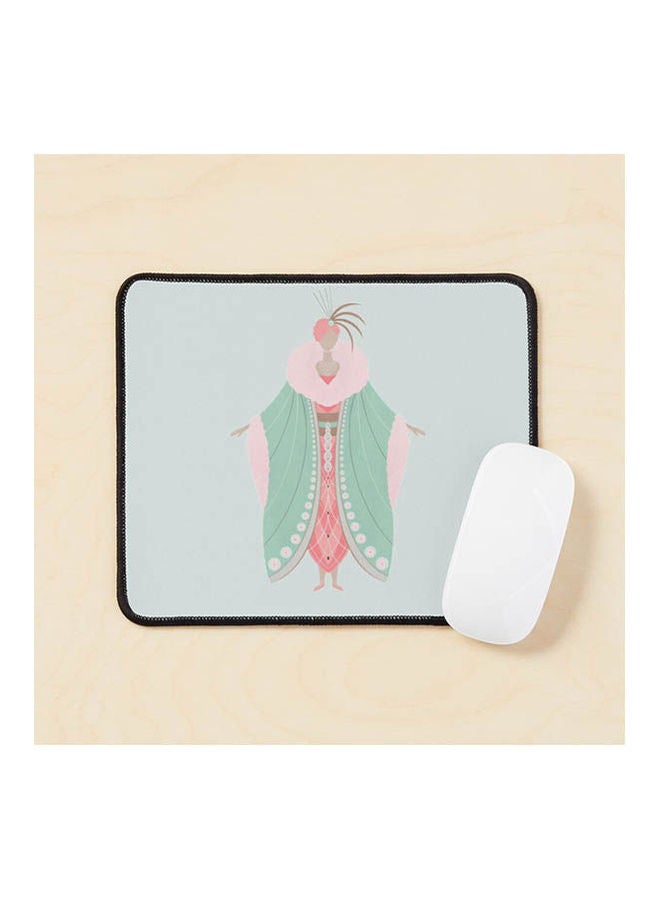 Art Deco Woman In A Green Coat Mouse Pad Multicolour