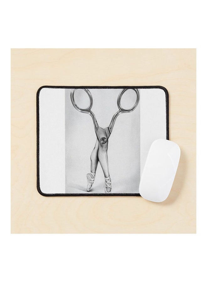 Scissors Ballerina Legs Surreal Illustration Art Mouse Pad Multicolour