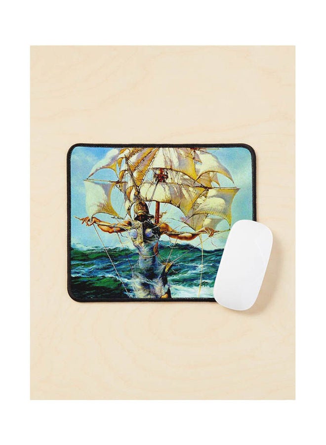 The Ship Vintage Abstract Fantasy Painting Print Mouse Pad Multicolour