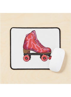 Pink And Red Strawberry Cow Print Pattern Roller Skate Mouse Pad Multicolour