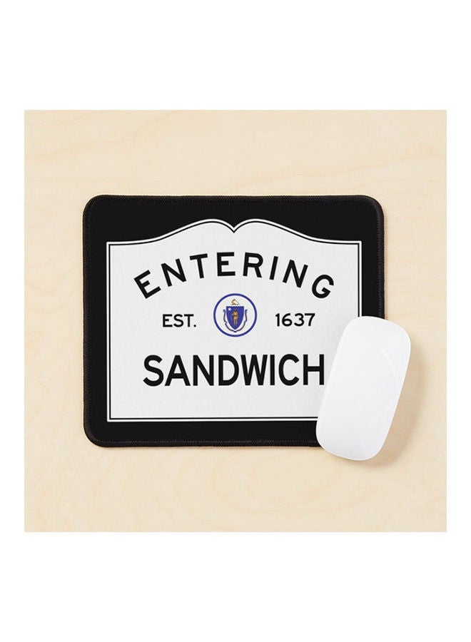 Entering Sandwich Massachusetts Commonwealth Of Massachusetts Road Sign The Cape Mouse Pad Multicolour