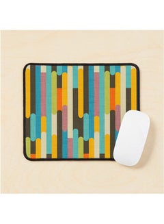 Retro Color Block Popsicle Sticks Blue Mouse Pad Multicolour