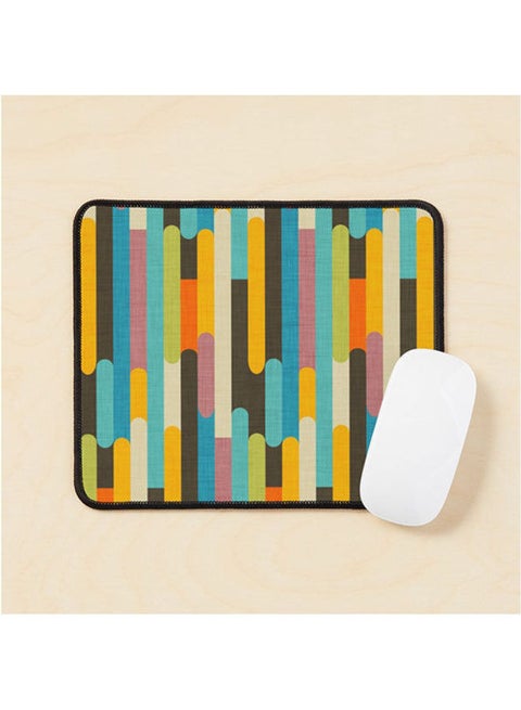 Retro Color Block Popsicle Sticks Blue Mouse Pad Multicolour