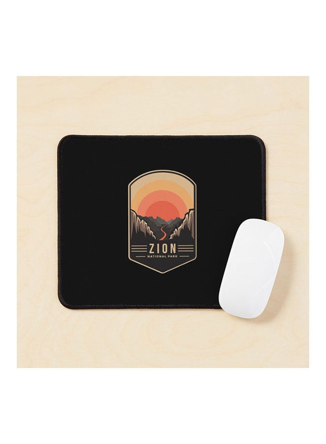 Zion National Park Emblem Patch Logo Mouse Pad Multicolour 