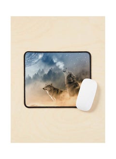 Wolves Howling At The Moon Beautiful Wolves Mouse Pad Multicolour