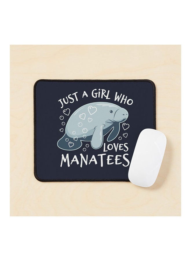 Just A Girl Who Loves Manatees Cute Manatee Mouse Pad Multicolour