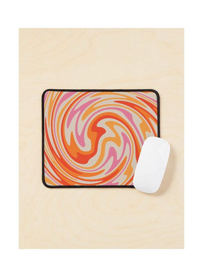 70S Retro Swirl Color Abstract Mouse Pad Multicolour