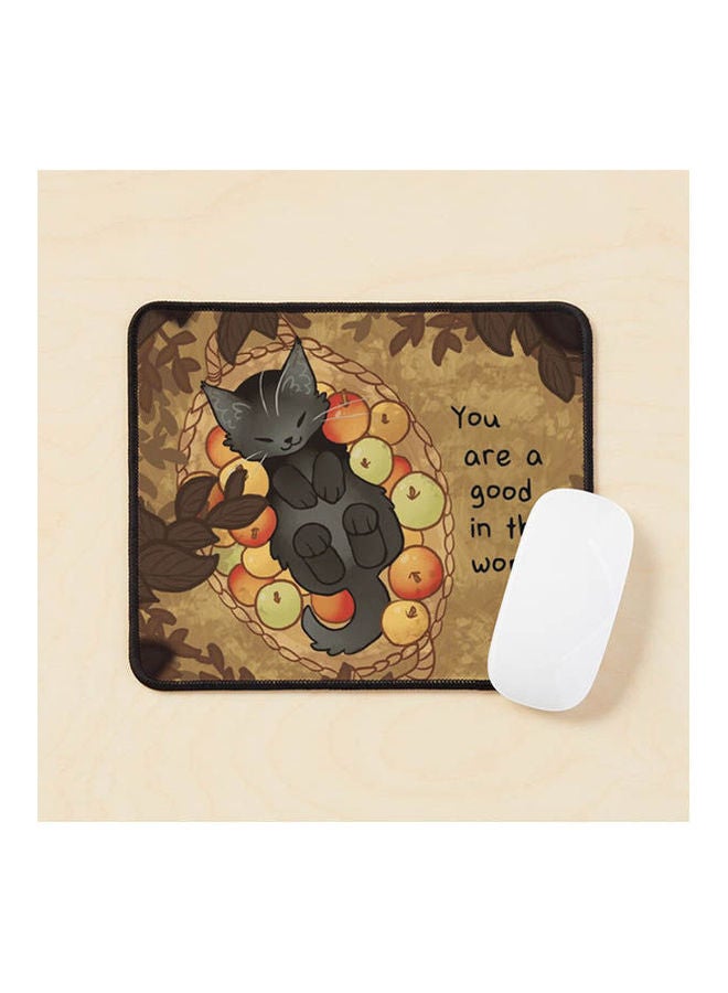 Generic - You Are A Good In The World Apple Basket Kitten Mouse Pad Multicolour - Image 1