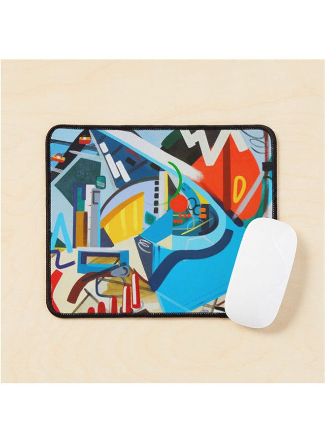 Abstract Blue And Orange Art Print Mouse Pad Multicolour