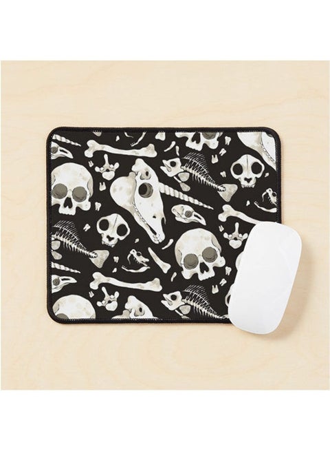 Black Skulls And Bones Wunderkammer Mouse Pad Multicolour