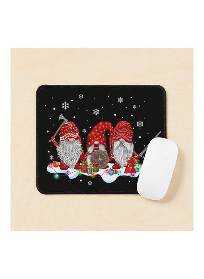 Norse Mythology Red Gnome Hat With Beard Viking Weapons Gnomes Christmas Mouse Pad Multicolour 