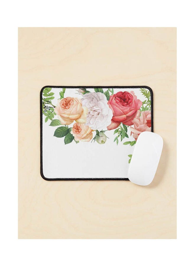 Romantic Watercolor Flower Bouquet Arrangement Blooming Mouse Pad Multicolour