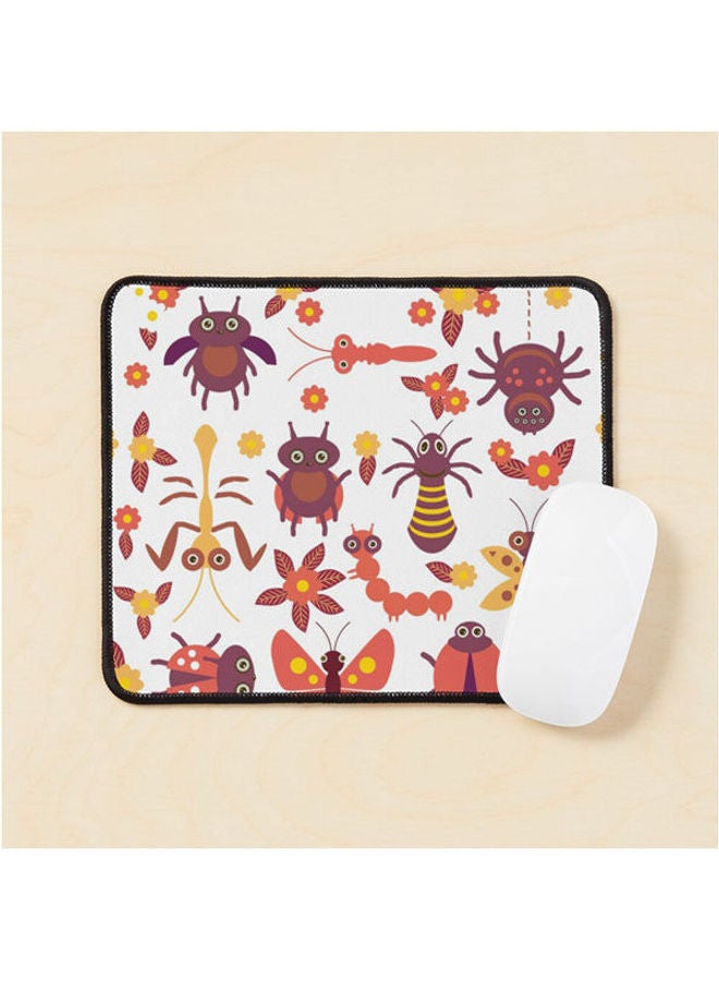 Funny Insects Spider Butterfly Caterpillar Dragonfly Mantis Beetle Wasp Ladybugs Mouse Pad Multicolour 