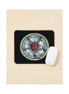 Martin Luther Rose Lutheran Symbol Distressed Chalk 5 Solas Mouse Pad Multicolour