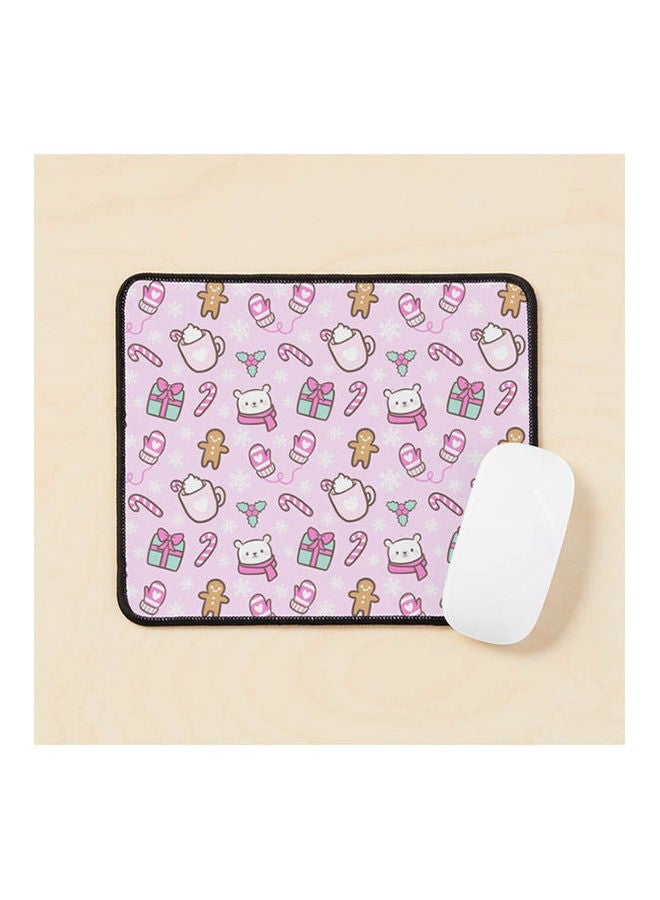 Cute Christmas Pink Nikury Mouse Pad Multicolour