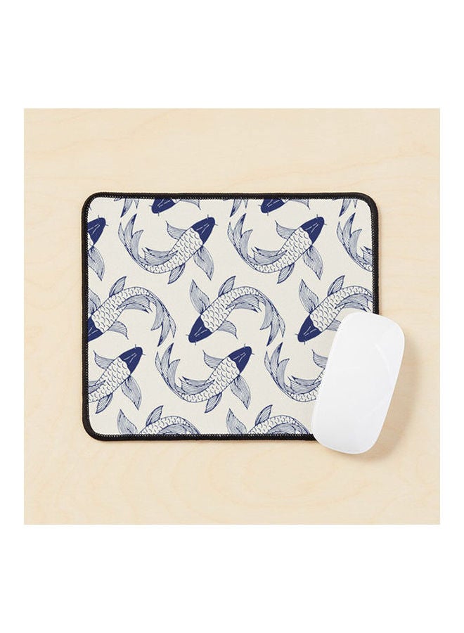 Japanese Koi Fish Pattern Mouse Pad Multicolour