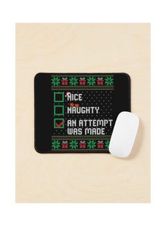 Nice Naughty An Attempt Was Made Christmas List Ugly Sweater Mouse Pad Multicolour