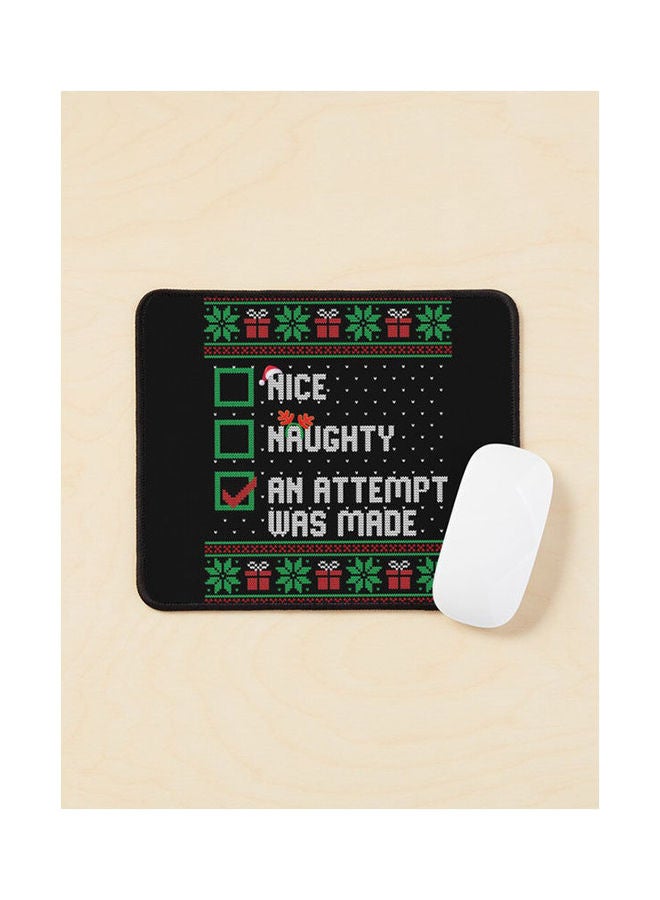 Generic - Nice Naughty An Attempt Was Made Christmas List Ugly Sweater Mouse Pad Multicolour - Image 1