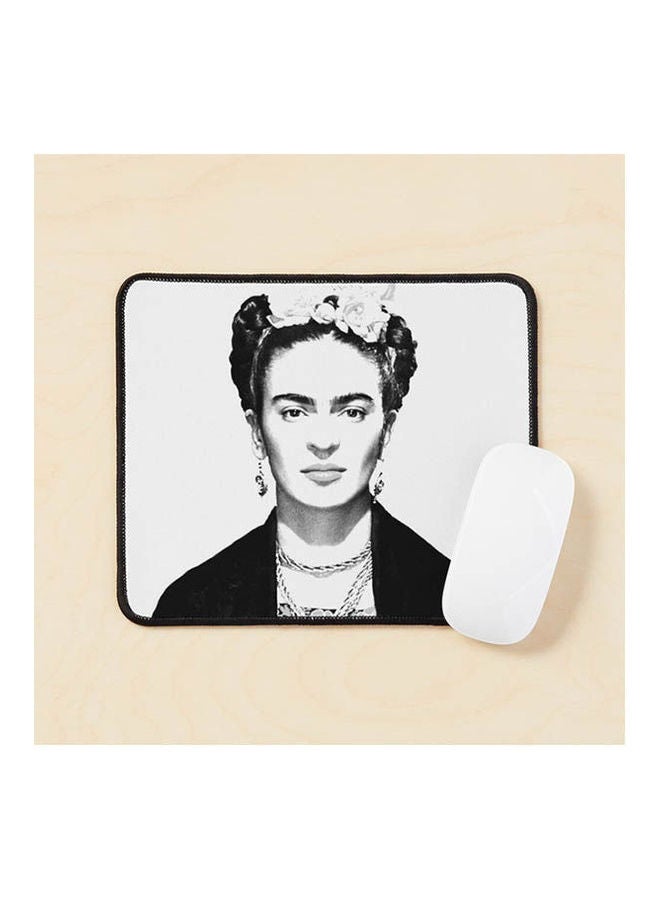Just Frida Black And White Mouse Pad Multicolour