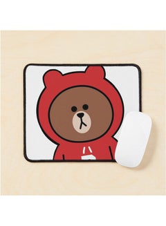 Cute Brown Bear Hoodie Mouse Pad Multicolour
