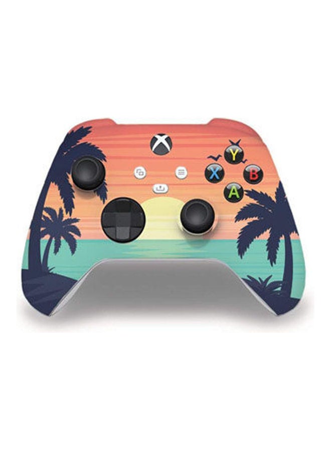 غلاف لاصق بتصميم الغروب على الشاطئ لذراع تحكم جهاز إكس بوكس سيريس