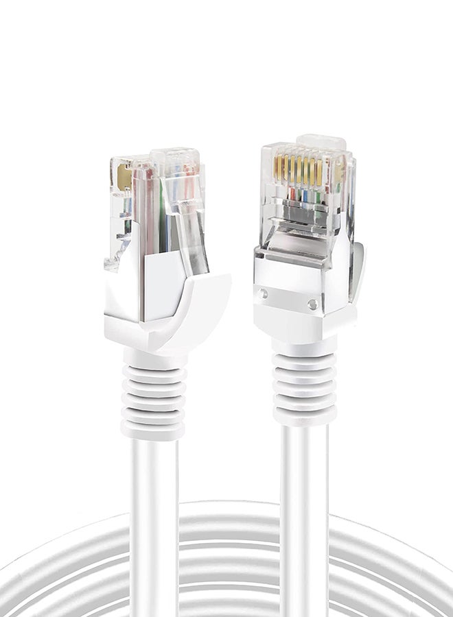 S-TEK High Speed RJ45 cat6 Ethernet Patch Cable LAN Cable Compatible for PS4/PS3, Nintendo Switch, Raspberry Pi 4, Smart TV, Computer, Modem, Router White  - Image 1