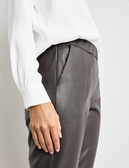 GERRY WEBER Faux Leather Trousers Brown  - Image 2