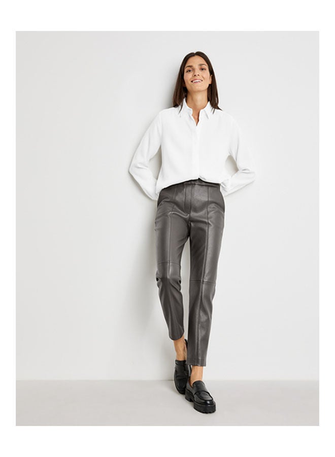 GERRY WEBER Faux Leather Trousers Brown  - Image 1