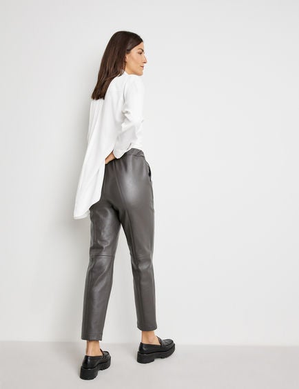 GERRY WEBER Faux Leather Trousers Brown  - Image 4