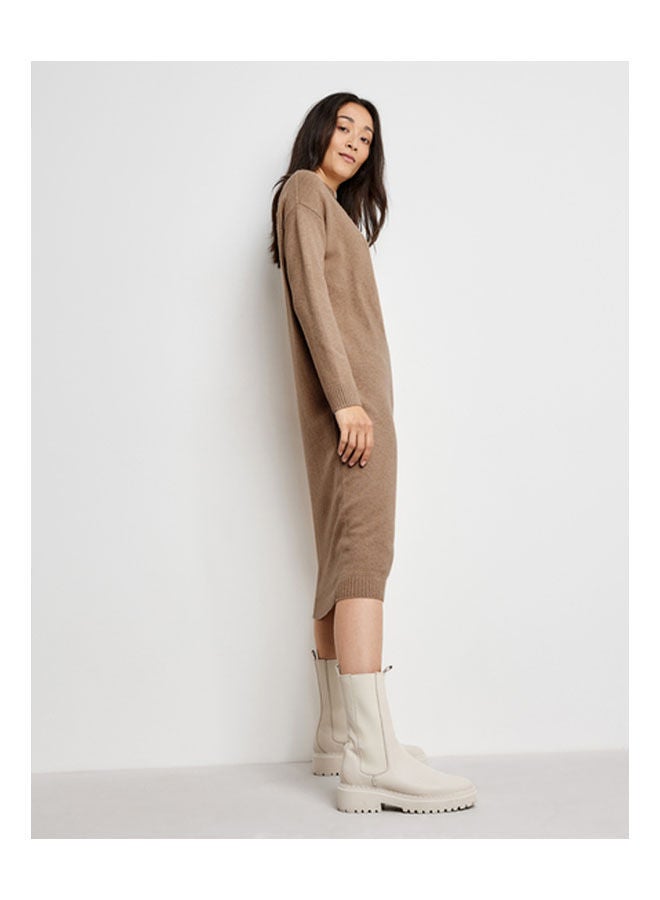 GERRY WEBER Knit Dress Brown - Image 3