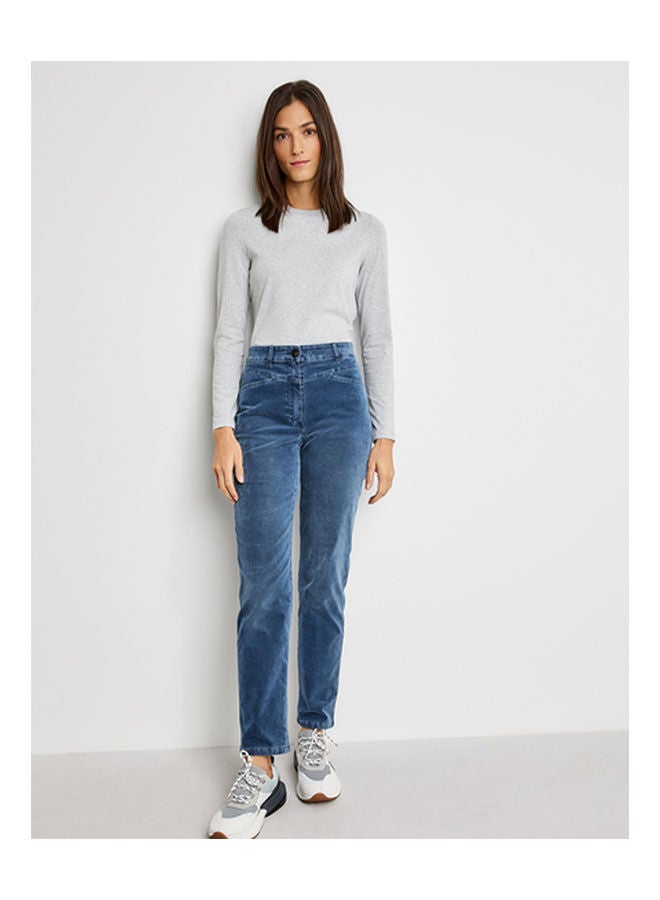 GERRY WEBER Trousers With Velvet Feel blue  - Image 1