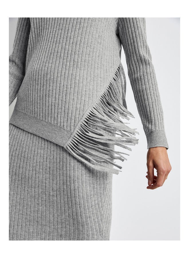 جيري ويبر Jumper With Fringing Grey  - Image 4