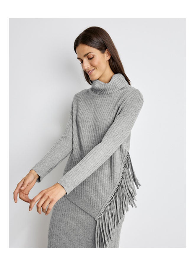 جيري ويبر Jumper With Fringing Grey  - Image 1