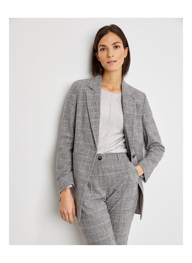 GERRY WEBER - Long Checked Blazer Multicolour - Image 1