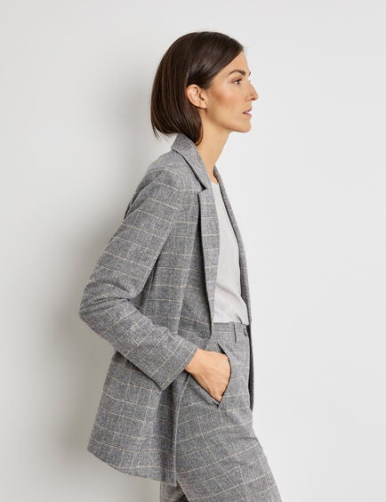 GERRY WEBER - Long Checked Blazer Multicolour - Image 1