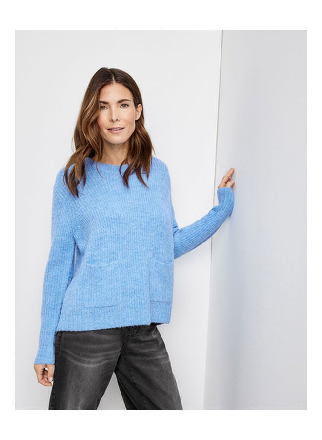 جيري ويبر Rib Knit Jumper Blue  - Image 3