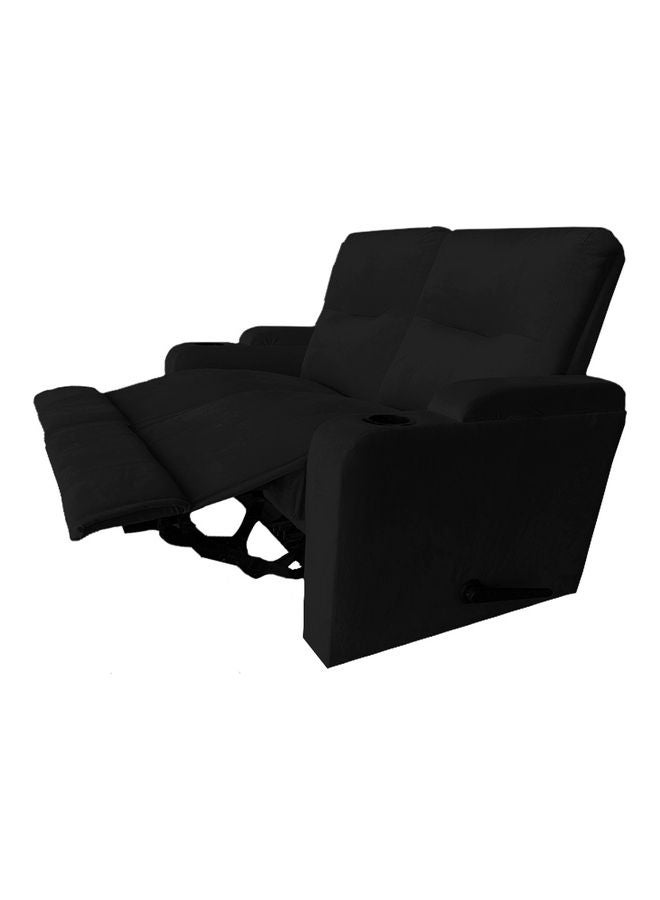 REGAL IN HOUSE Double Classic Cinematic Recliner Chair With Controllable Back Black 150x95x80cm - Image 2