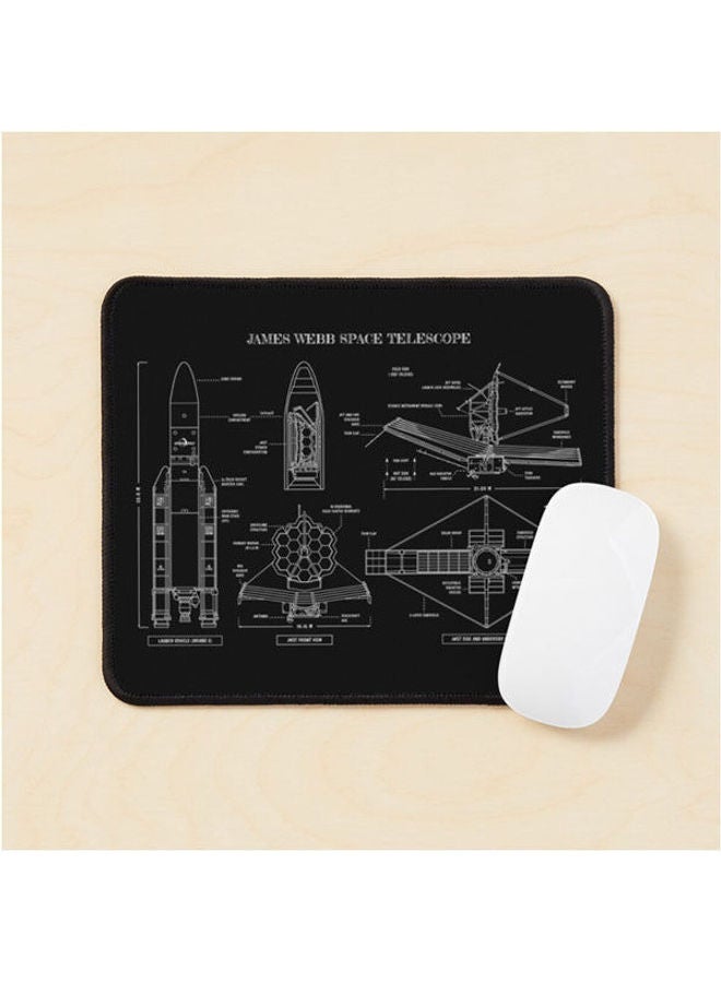 Generic - James Webb Space Telescope White Stencil No Background Mouse Pad Multrcolour - Image 1