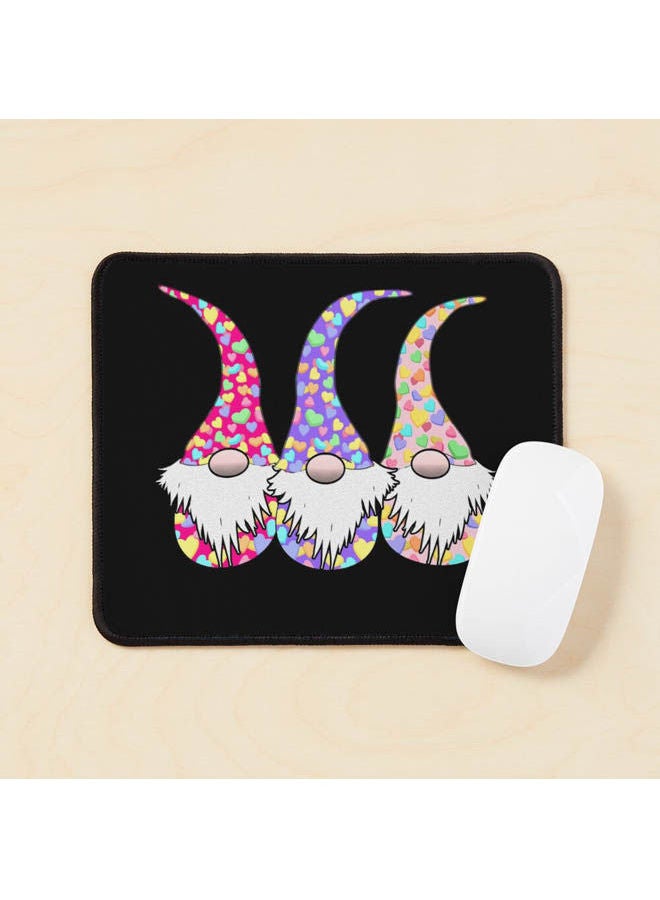 3 Valentines Gnomes Hats Hearts Mouse Pad Multicolour 