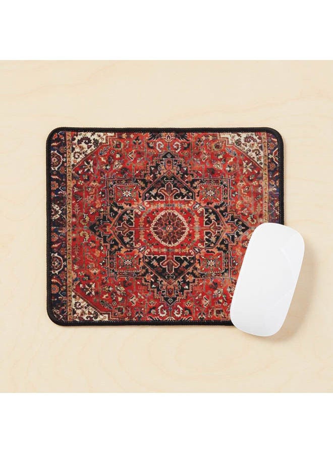Heriz Antique Vintage Boho Persian Carpet Print Mouse Pad Multicolour 