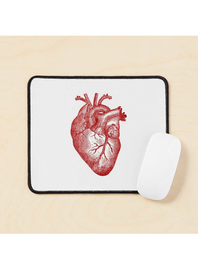 Vintage Heart Anatomy Mouse Pad Multicolour