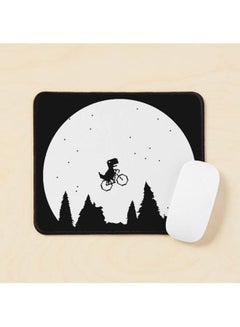 Extraterrestial T Rex On A Bike In Front Of The Moon Mouse Pad Multicolour