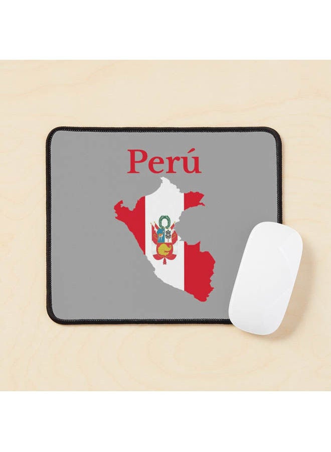 Generic - Peru Flag Map Design Mouse Pad Multicolour - Image 1