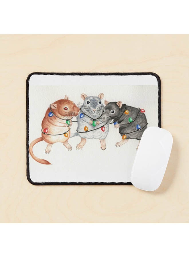 Christmas Gerbils Mouse Pad Multicolour