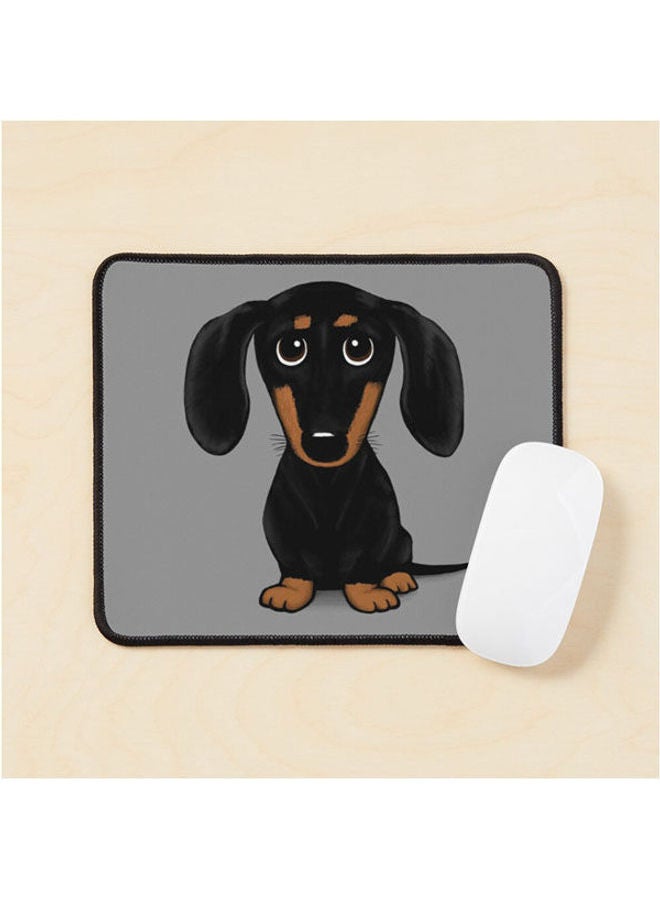 Cute Black And Tan Smooth Coated Dachshund Cartoon Dog Mouse Pad Multrcolour