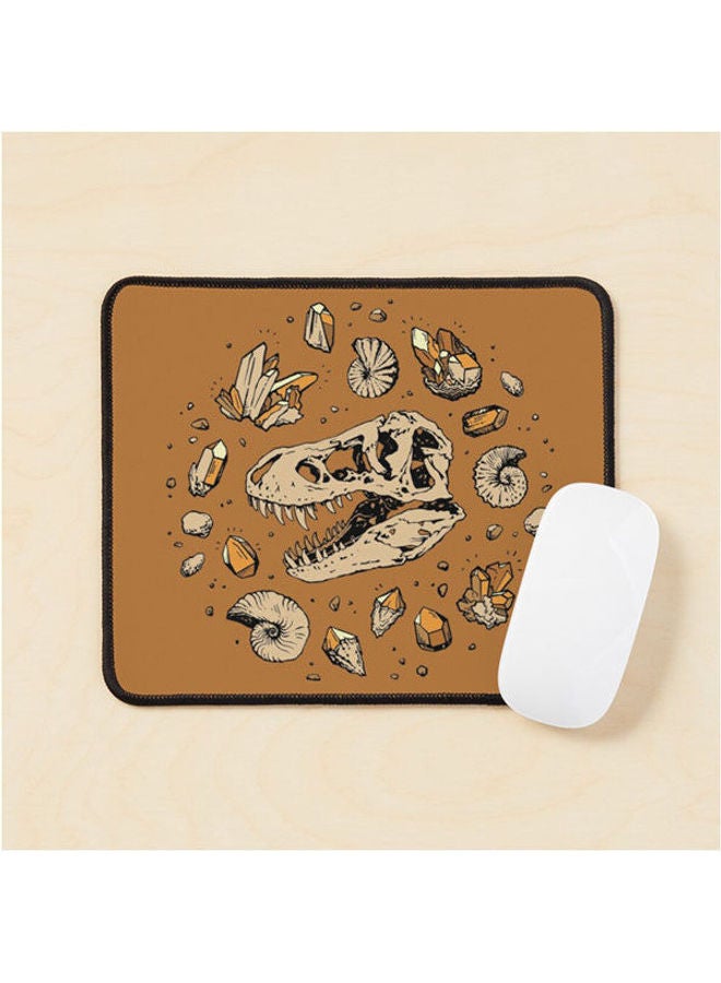 Geo Rex Vortex Citrine Quartz Dinosaur Fossil Art Mouse Pad Multrcolour